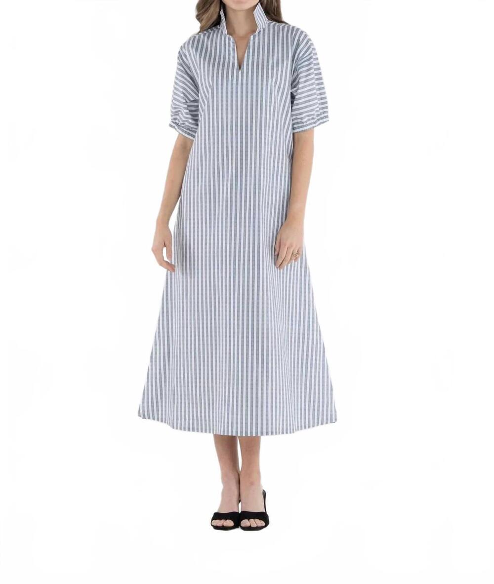 NEW EMILY MCCARTHY poppy midi dress in black stripe